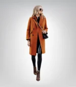 The Classicist Women’s Rust Double-Breasted Wool Coat Timeless Winter Essential - Image 2