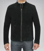 Men’s Classic Black Suede Biker Jacket Premium Real Suede Motorcycle Style - Image 2