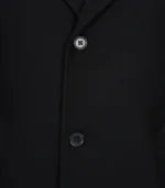 Men’s Single-Breasted Black Wool Coat Modern Fit Long Overcoat - Image 3