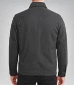 Men’s premium charcoal grey wool jacket featuring zip closure
