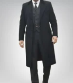 Men’s Black 1920s Gangster Wool Overcoat – Shelby-Inspired Long Winter Coat - Image 3