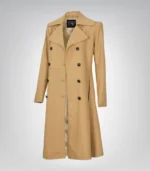 The Commander Women’s Beige Double-Breasted Wool Trench Coat Long Tailored Winter Coat - Image 3
