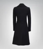 Carol Women’s Black Double-Breasted Wool Trench Coat - Image 3