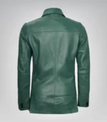 Stylish women’s green leather blazer crafted from lambskin