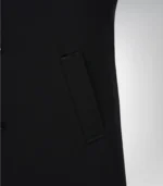 Men’s Single-Breasted Black Wool Coat Modern Fit Long Overcoat - Image 4