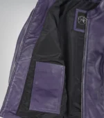 Stylish women’s purple leather biker jacket