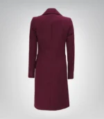 The Royale Women’s Burgundy Long Wool Coat Elegant Winter Outerwear - Image 4