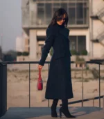 The Duchess Women’s Long Green Wool Coat Double-Breasted - Image 4