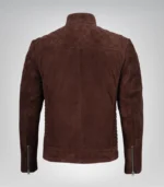 Men’s Top Notch Dark Brown Suede Jacket Premium Real Suede Zip Style - Image 4