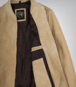 Men’s Camel Brown Real Suede Bomber Jacket Premium Zip Front Style - Image 4