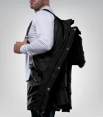 Melvin Long Men’s Black Puffer Jacket Insulated Winter Coat with Faux Fur Trim Hood, Water & Wind Resistant - Image 4