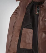 Stylish women’s cognac leather biker jacket