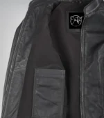 Premium distressed leather moto jacket for women in brown