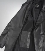 Stylish women’s black leather jacket with feminine flared peplum
