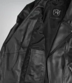 Asymmetrical leather biker jacket for women in the Rita style
