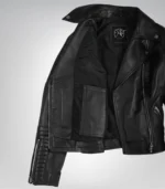 Women’s real black leather biker jacket with timeless style