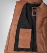 Tan Women’s Slim-Fit Premium Leather Jacket - Image 4