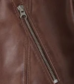 Women’s genuine cognac leather motorcycle jacket