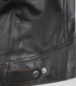 Women’s genuine brown leather moto jacket in distressed style – Dodge