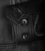 Women’s genuine black leather motorcycle jacket with classic moto look