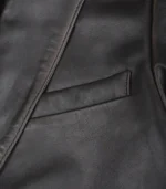 Men’s genuine distressed brown leather two-button blazer