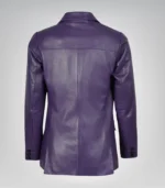 Women’s genuine purple lambskin leather blazer
