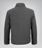 Kevin Men’s Gray Wool Button-Up Jacket Tailored Winter Wool Coat - Image 5