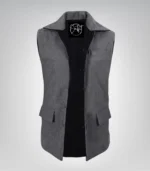 Lester Men Black and Gray Reversible Wool Vest - Image 5