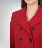 Scarlet Women’s Red Double-Breasted Wool Peacoat - Image 5