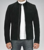 Men’s Classic Black Suede Biker Jacket Premium Real Suede Motorcycle Style - Image 5