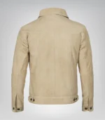 Men’s Classic Camel Real Suede Trucker Jacket Button Front Casual Style - Image 5
