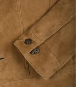 Men’s Real Suede Tan Trucker Jacket Classic Button Front Style - Image 5