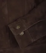 Men’s Real Suede Dark Brown Trucker Jacket Classic Button Front Style - Image 5