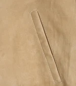 Men’s Camel Brown Real Suede Bomber Jacket Premium Zip Front Style - Image 5