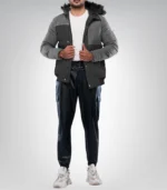 Walter Men’s Duck Down Dark Gray Puffer Jacket with Hood 700 Fill Power Insulated Winter Coat - Image 5