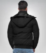 Desmond Men’s Black Puffer Jacket with Faux Fur Hood Lightweight Water-Resistant Winter Coat - Image 5