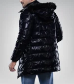 Carlos Men’s Duck Down Navy Blue Puffer Jacket with Hood 700 Fill Power Insulated Winter Coat - Image 5