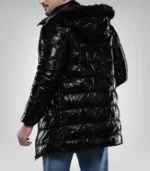 Carlos Men’s Duck Down Black Puffer Jacket with Hood 700 Fill Power Insulated Winter Coat - Image 5