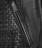 Maude Women’s Black Textured Genuine Leather Jacket - Image 6