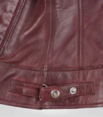 Women’s Genuine Burgundy Leather Jacket in Slim Fit - Image 6