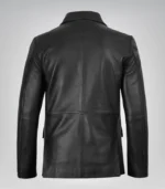 Men’s Two-Button Black Leather Blazer with Notch Lapel - Image 6