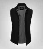 Lester Men Black and Gray Reversible Wool Vest - Image 6