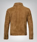 Men’s Real Suede Tan Trucker Jacket Classic Button Front Style - Image 6
