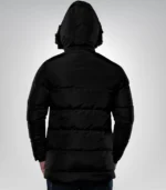 Melvin Long Men’s Black Puffer Jacket Insulated Winter Coat with Faux Fur Trim Hood, Water & Wind Resistant - Image 6