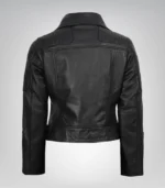 Women’s Genuine Black Leather Biker Jacket - Image 7