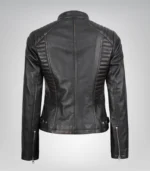 Women’s Distressed Brown Moto Leather Jacket - Image 7