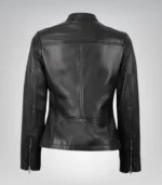 Maude Women’s Black Textured Genuine Leather Jacket - Image 7