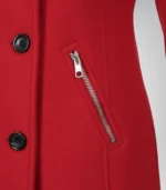 Scarlet Women’s Red Double-Breasted Wool Peacoat - Image 8