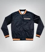 1978 John Carpenter’s Halloween Black Varsity Jacket Classic Movie Satin Jacket