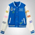 Monsters University Adults Varsity Jacket by Her Universe Wool & Leather Sleeves (Blue & White)